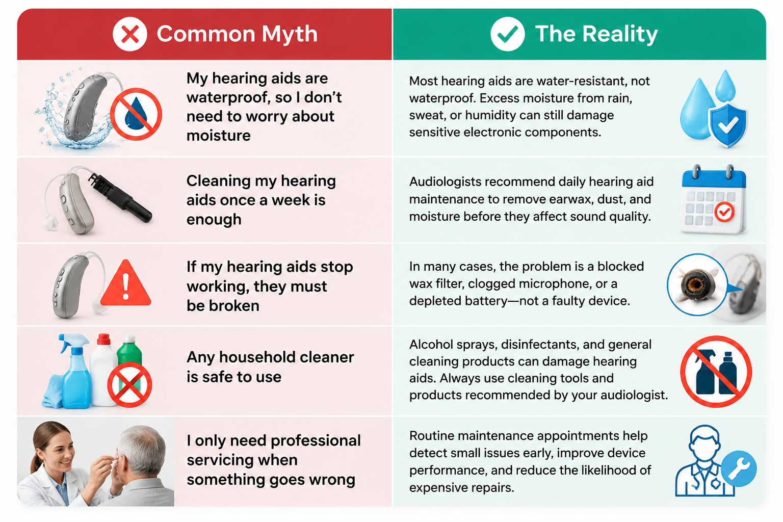 Hearing Aid Maintenance Myths vs Facts