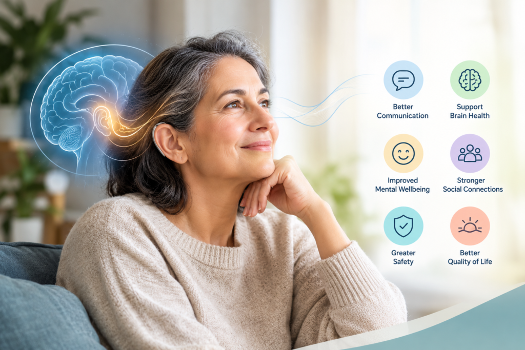Hearing health and wellbeing benefits for everyday communication and quality of life